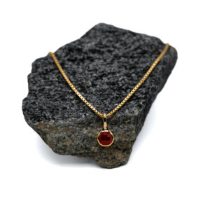 July Birthstone Red Onyx Necklace