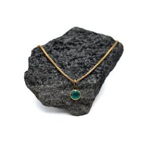 May Birthstone Green Agate Necklace