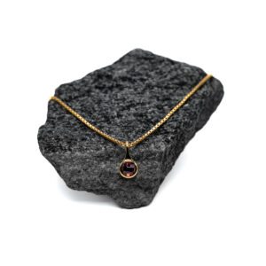 January Birthstone Garnet Necklace - Gold